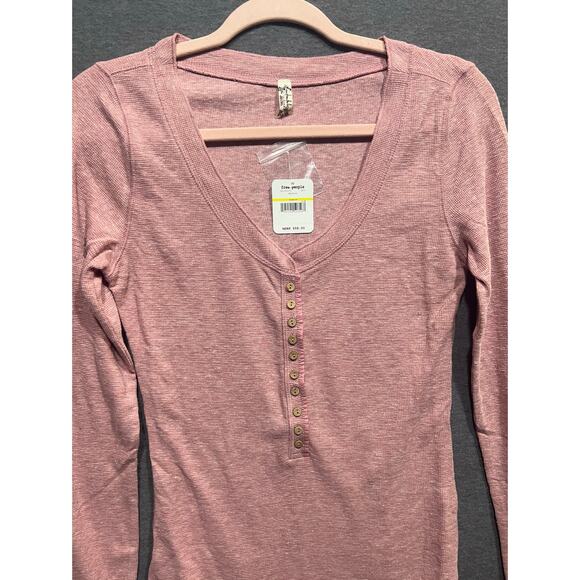 Free People Dylan Henley Bodysuit Size Medium Color Mauvais Pink NWT See Color - Picture 5 of 9